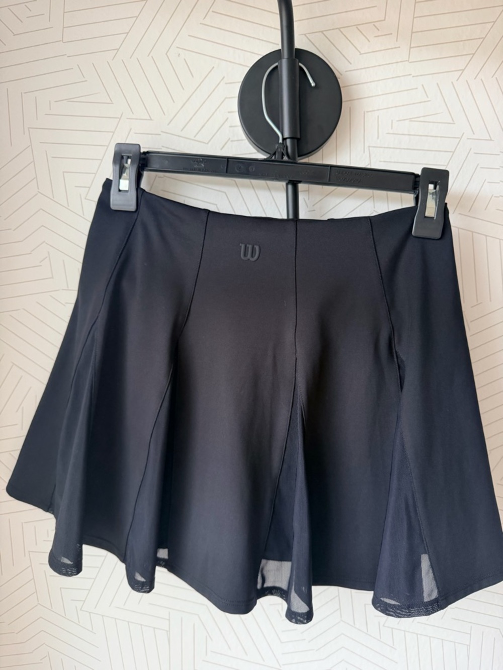 Wilson Black Flared Athletic Skirt with Mesh Panels